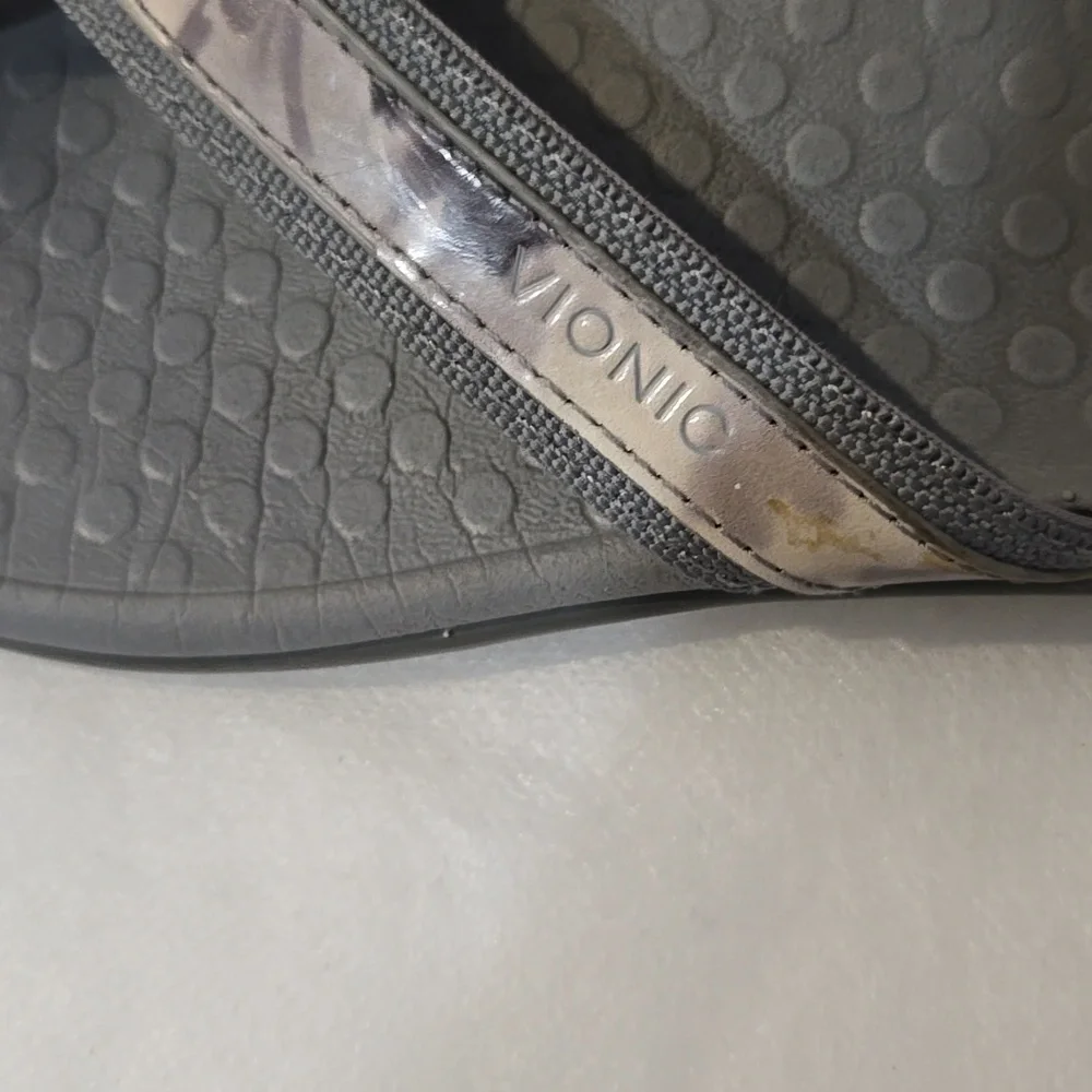 Vionic Metallic Gray Sandals - Picture 2 of 5